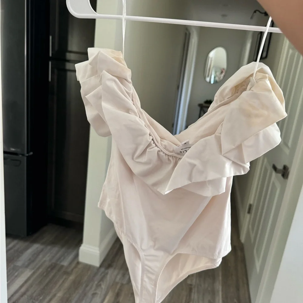 SHOP THESE THREE STRAPLESS RUFFLE BODY SUIT - Picture 3 of 3